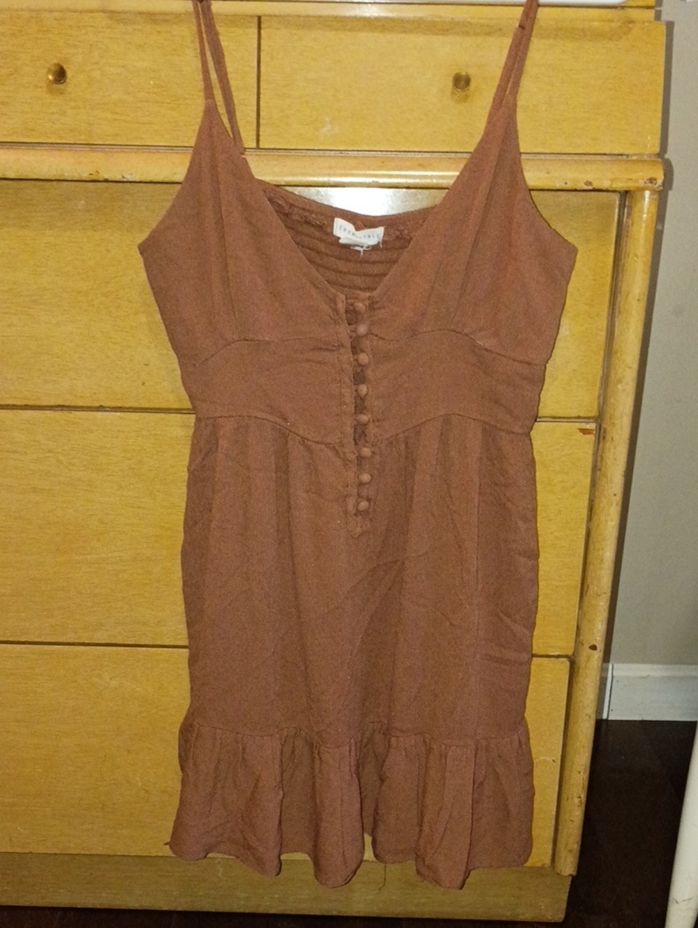 Aeropostale Rust Brown Spaghetti-Strap Mini Dress
